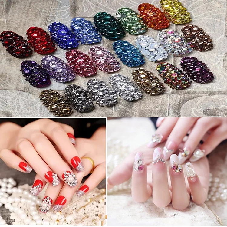 Factory direct sales excellent quality nail rhinestone designs art accessories different colors