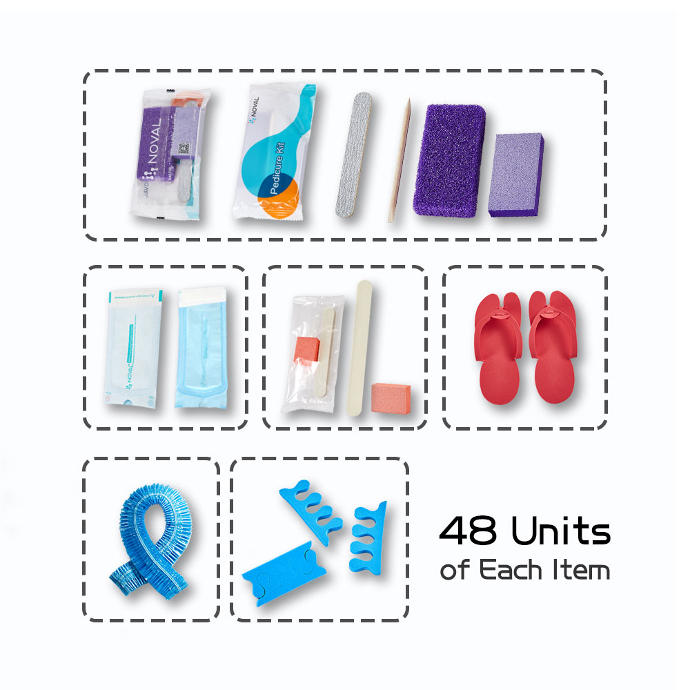 RTS disposable nail manicure pedicure combo set kit for nail salo used 48 pcs/item
